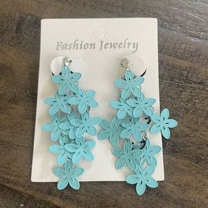 Clip on Flower Dangle Earrings.